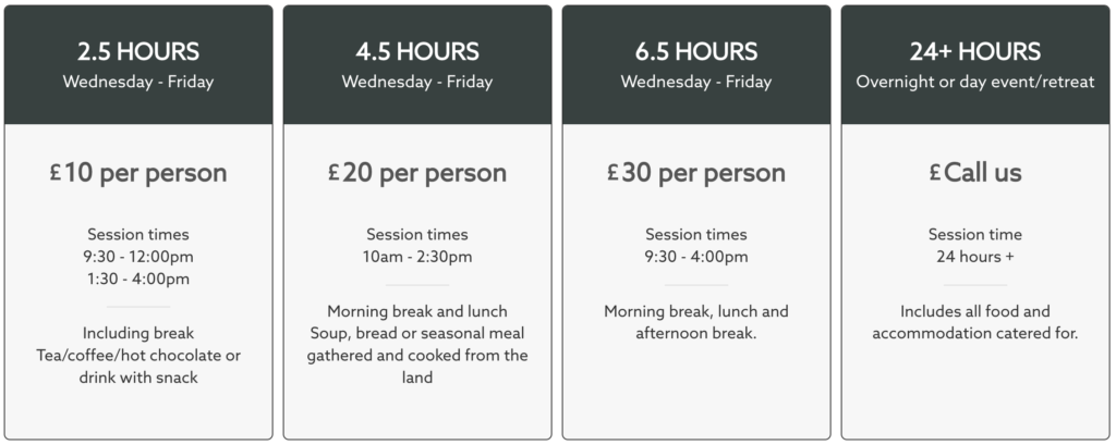 pricing table land engagement2