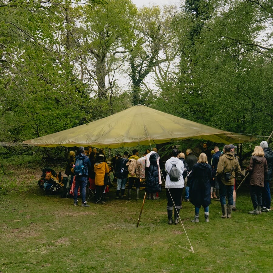 Families event in the woods